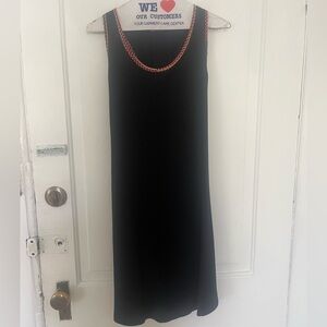 Elegant Black Dress with Red Accents